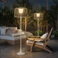 Outdoor Floor Lamp | Woven Shade & Warm LED | IP65 Waterproof