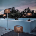 Outdoor Floor Lamp | Woven Shade & Warm LED | IP65 Waterproof