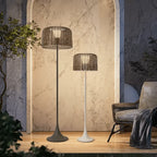Outdoor Floor Lamp | Woven Shade & Warm LED | IP65 Waterproof