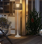 Outdoor Floor Lamp | Woven Shade & Warm LED | IP65 Waterproof