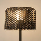 Outdoor Floor Lamp | Woven Shade & Warm LED | IP65 Waterproof