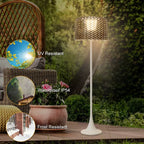 Outdoor Floor Lamp | Woven Shade & Warm LED | IP65 Waterproof