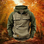 Outdoor Hoodie | Color-Block Cotton-Poly Blend & Quarter-Zip