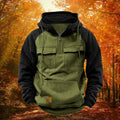 Outdoor Hoodie | Color-Block Cotton-Poly Blend & Quarter-Zip