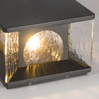 Outdoor Pillar Light | Metal & Glass IP65 | Solar Or Hardwired