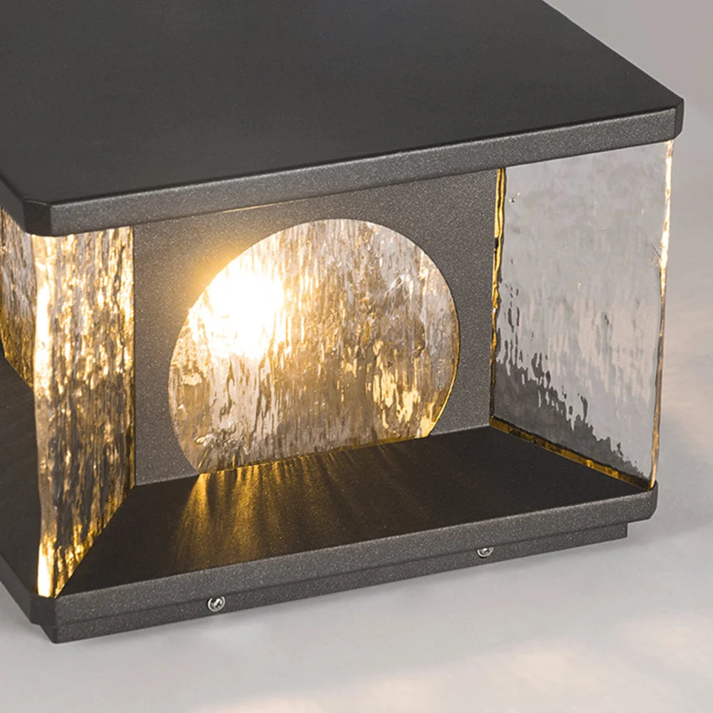 Outdoor Pillar Light | Metal & Glass IP65 | Solar Or Hardwired