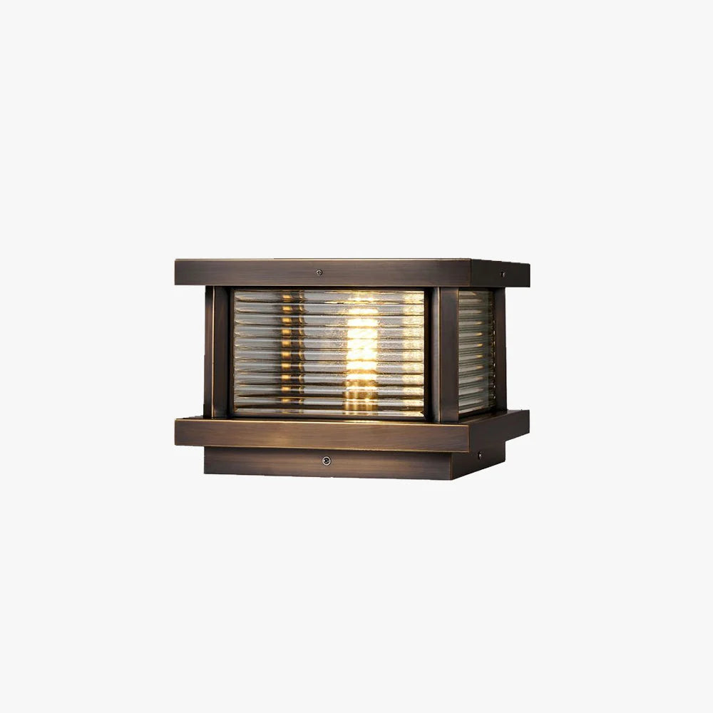 Outdoor Pillar Light | Metal & Glass Weather-Resistant | Post-Mountable