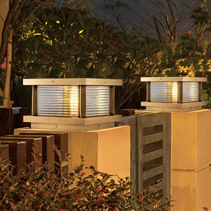 Outdoor Pillar Light | Metal & Glass Weather-Resistant | Post-Mountable