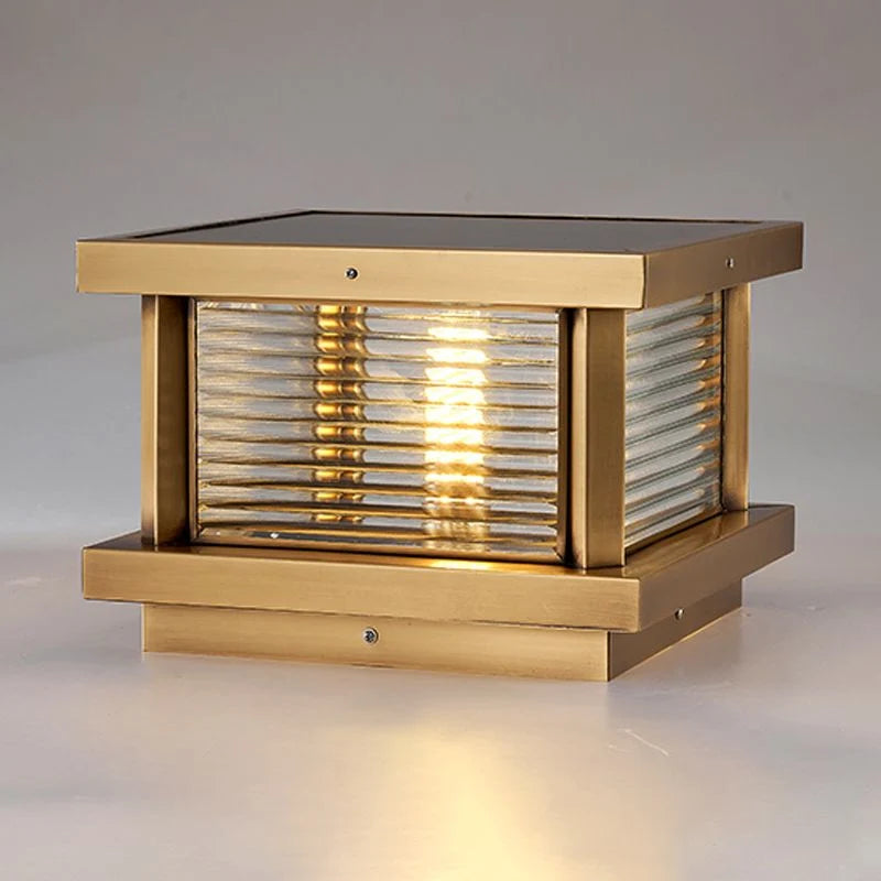 Outdoor Pillar Light | Metal & Glass Weather-Resistant | Post-Mountable