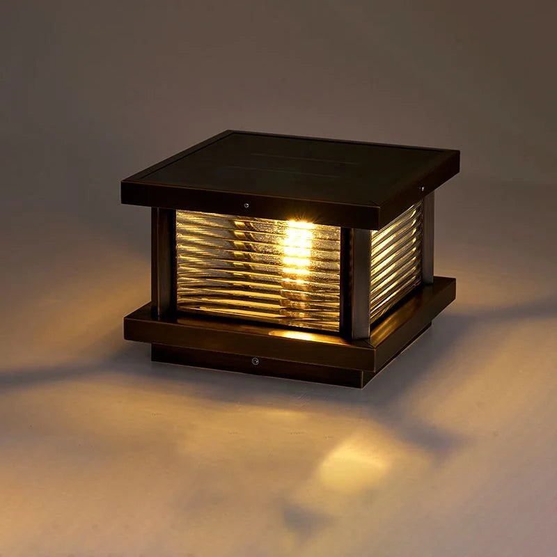 Outdoor Pillar Light | Metal & Glass Weather-Resistant | Post-Mountable