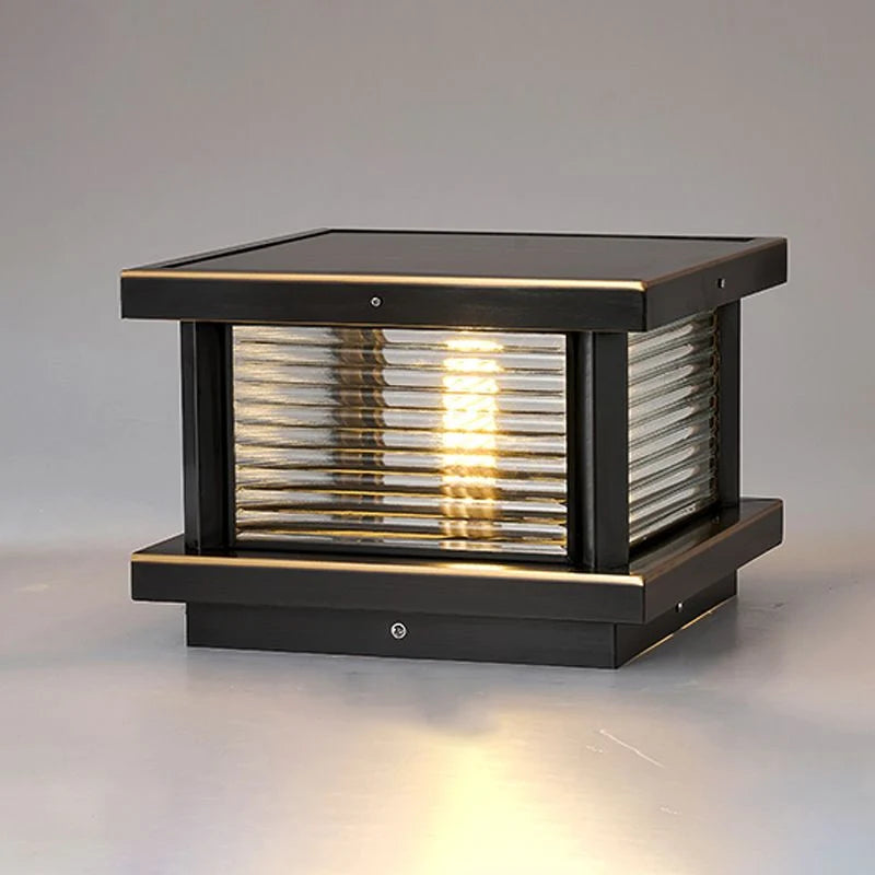 Outdoor Pillar Light | Metal & Glass Weather-Resistant | Post-Mountable