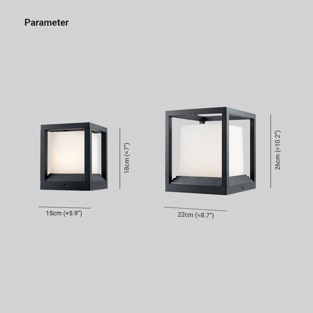 Outdoor Post Light | Metal & Acrylic Black Finish | IP65