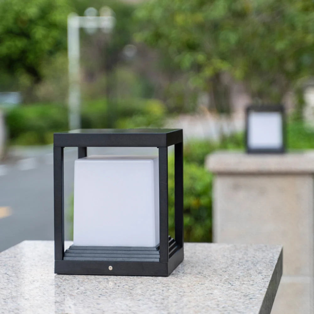 Outdoor Post Light | Metal & Acrylic Black Finish | IP65