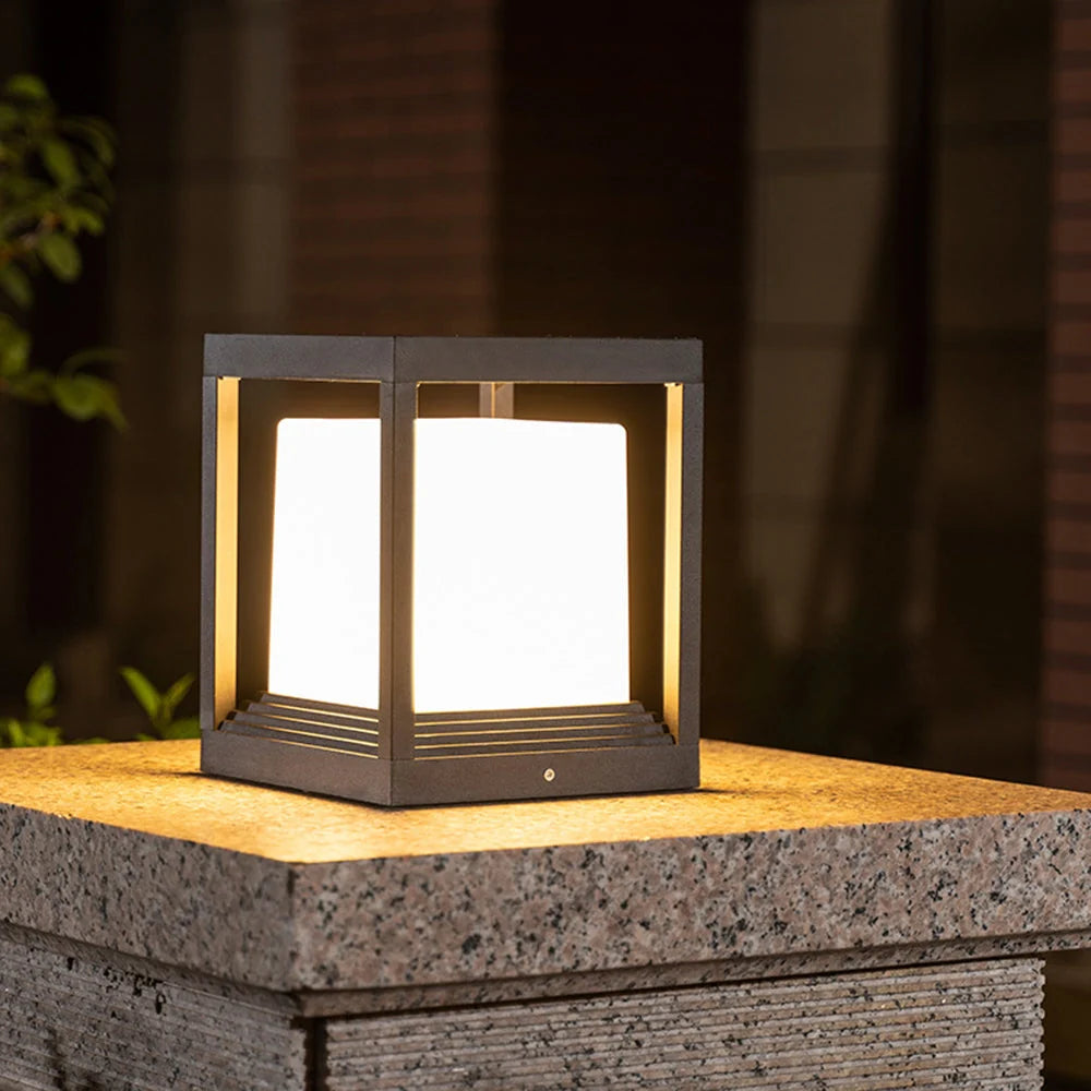 Outdoor Post Light | Metal & Acrylic Black Finish | IP65