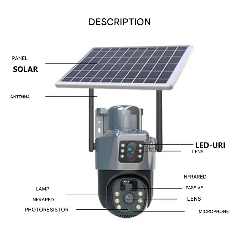 Outdoor Security Camera | 4K Dual-Lens & Solar-Powered