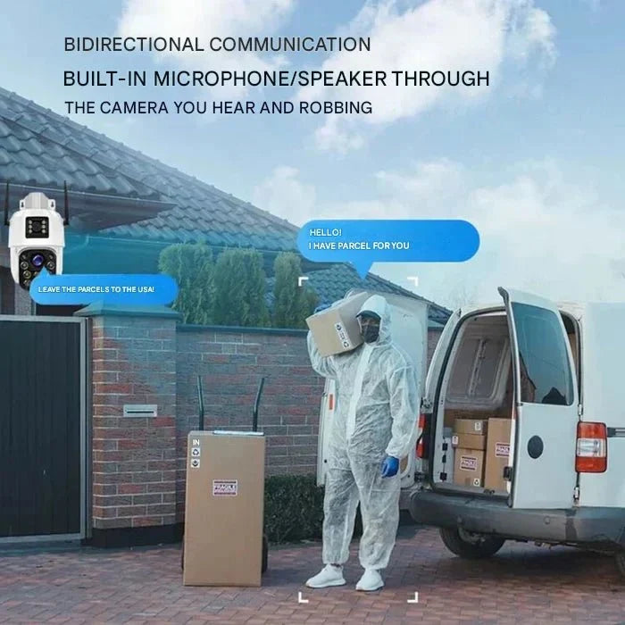 Outdoor Security Camera | 4K Dual-Lens & Solar-Powered