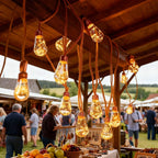 Outdoor String Lights | Solar-Powered Filament LED & Hemp Rope