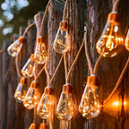 Outdoor String Lights | Solar-Powered Filament LED & Hemp Rope