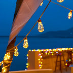 Outdoor String Lights | Solar-Powered Filament LED & Hemp Rope