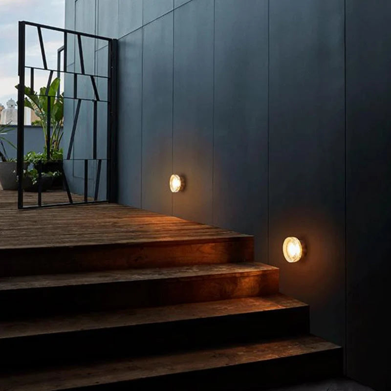 Outdoor Wall Lamp | Bubble Glass & Metal | IP65 Weather-Resistant