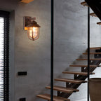 Outdoor Wall Lamp | Lantern-Shaped Metal & Glass IP65 Weatherproof