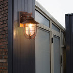 Outdoor Wall Lamp | Lantern-Shaped Metal & Glass IP65 Weatherproof