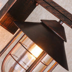 Outdoor Wall Lamp | Lantern-Shaped Metal & Glass IP65 Weatherproof