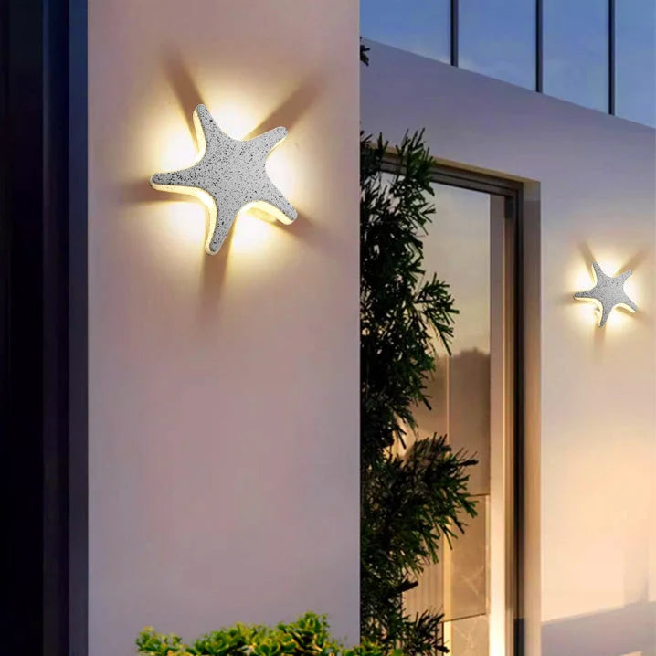Outdoor Wall Light | Starfish Design Built-In LED & Aluminum