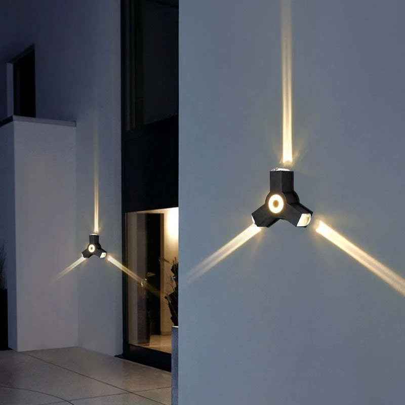 Outdoor Wall Light | Waterproof Minimalist Cross | Warm White LED Included