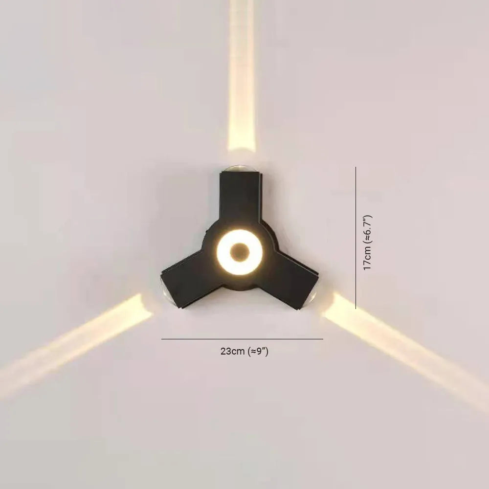 Outdoor Wall Light | Waterproof Minimalist Cross | Warm White LED Included