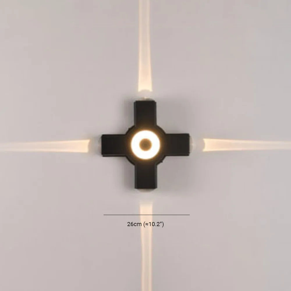 Outdoor Wall Light | Waterproof Minimalist Cross | Warm White LED Included
