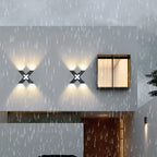 Outdoor Wall Light | X-Shaped LED & Waterproof | 4 Lights