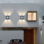 Outdoor Wall Light | X-Shaped LED & Waterproof | 4 Lights