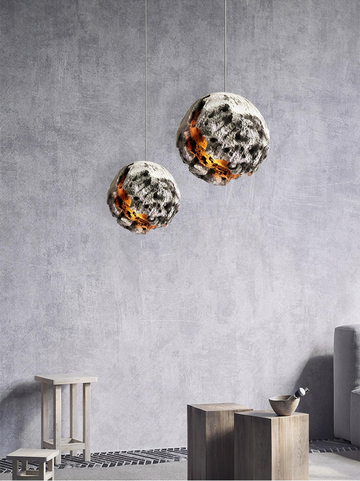Pendant Ceiling Lamp | Irregular Planet Shape & LED Compatible | 30/40/60 cm