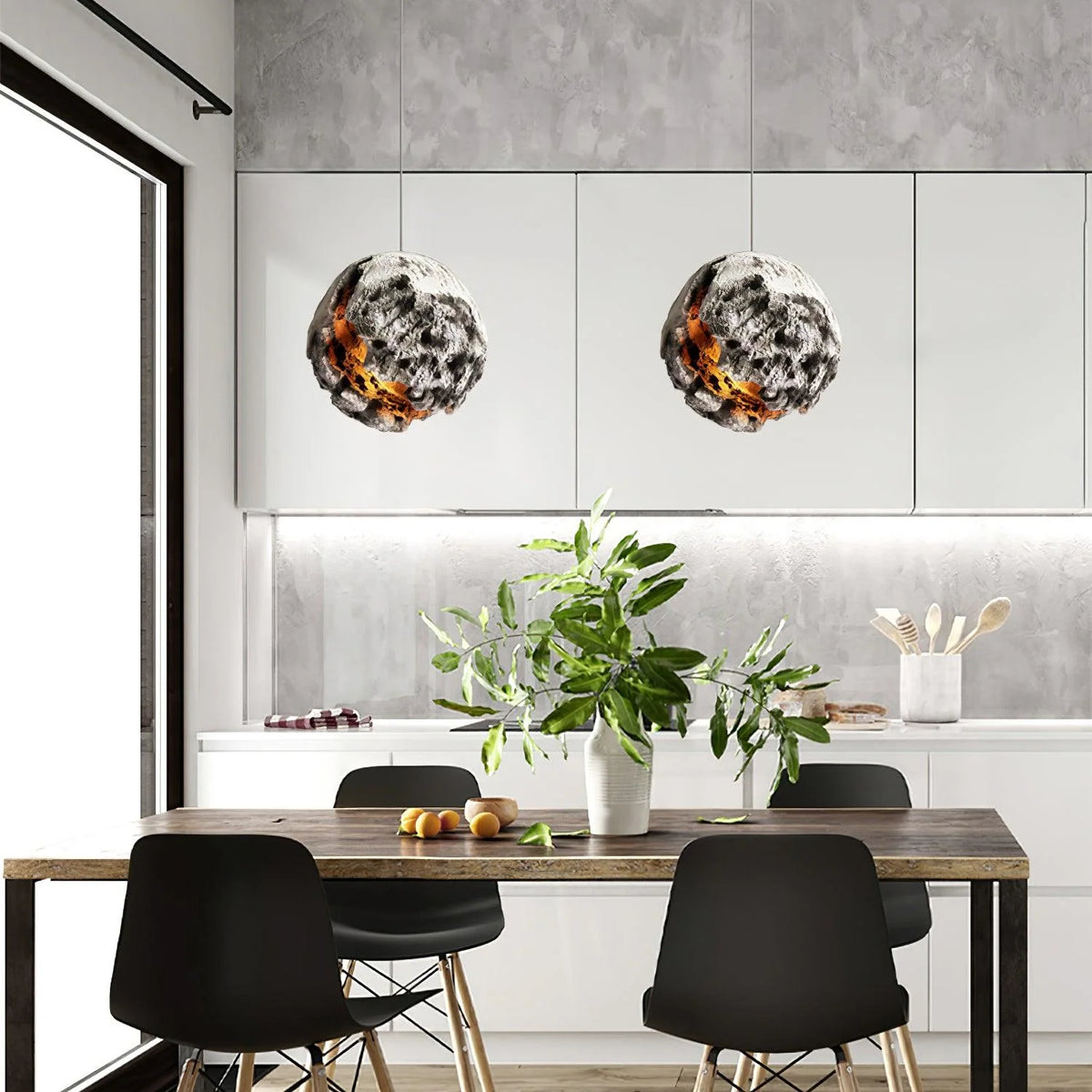 Pendant Ceiling Lamp | Irregular Planet Shape & LED Compatible | 30/40/60 cm
