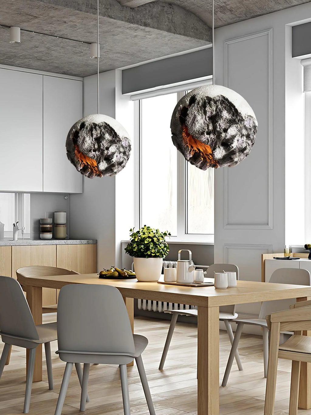Pendant Ceiling Lamp | Irregular Planet Shape & LED Compatible | 30/40/60 cm