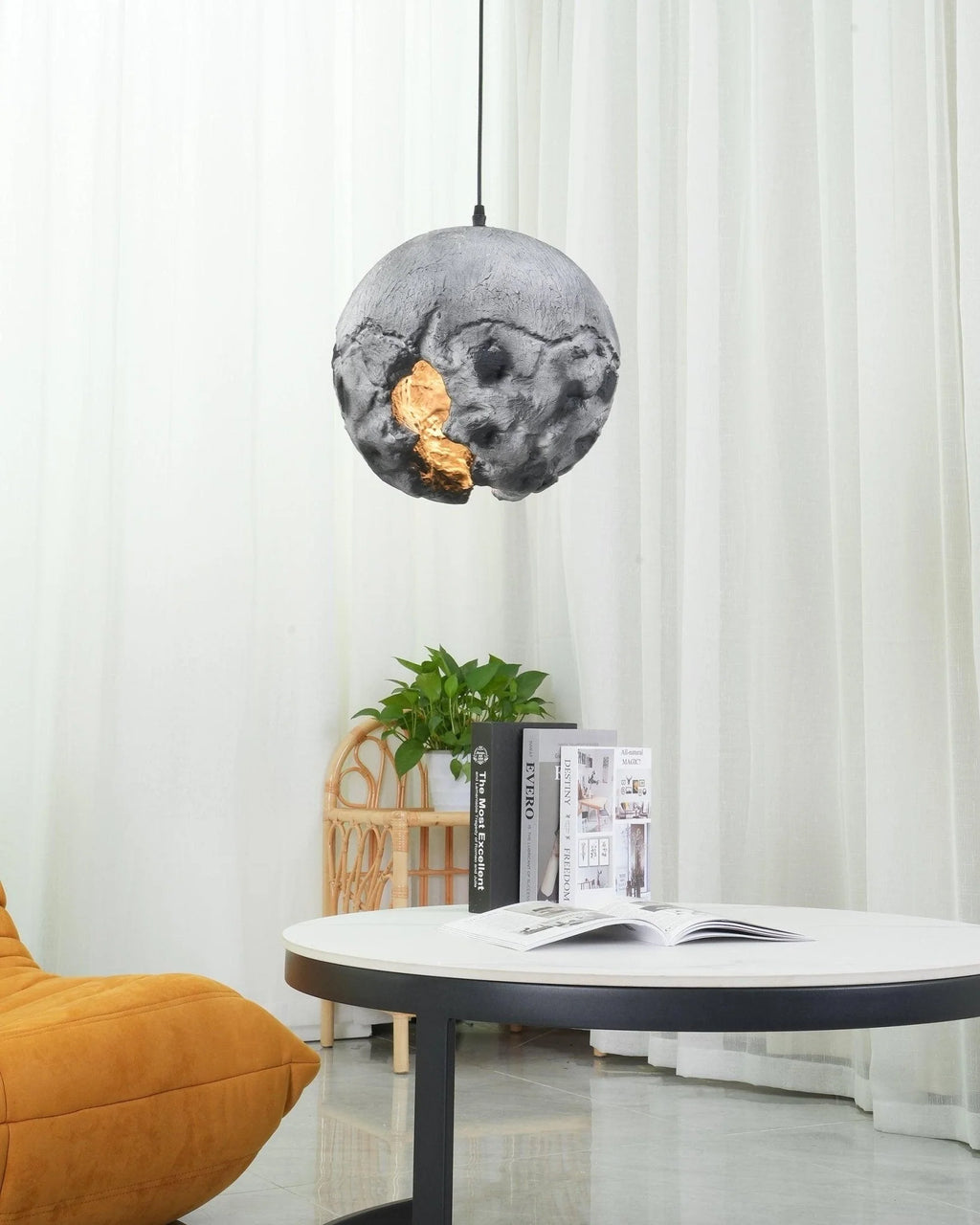 Pendant Ceiling Lamp | Irregular Planet Shape & LED Compatible | 30/40/60 cm