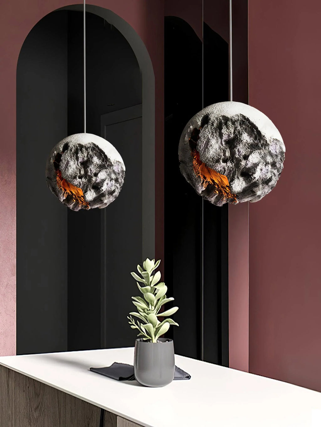 Pendant Ceiling Lamp | Irregular Planet Shape & LED Compatible | 30/40/60 cm