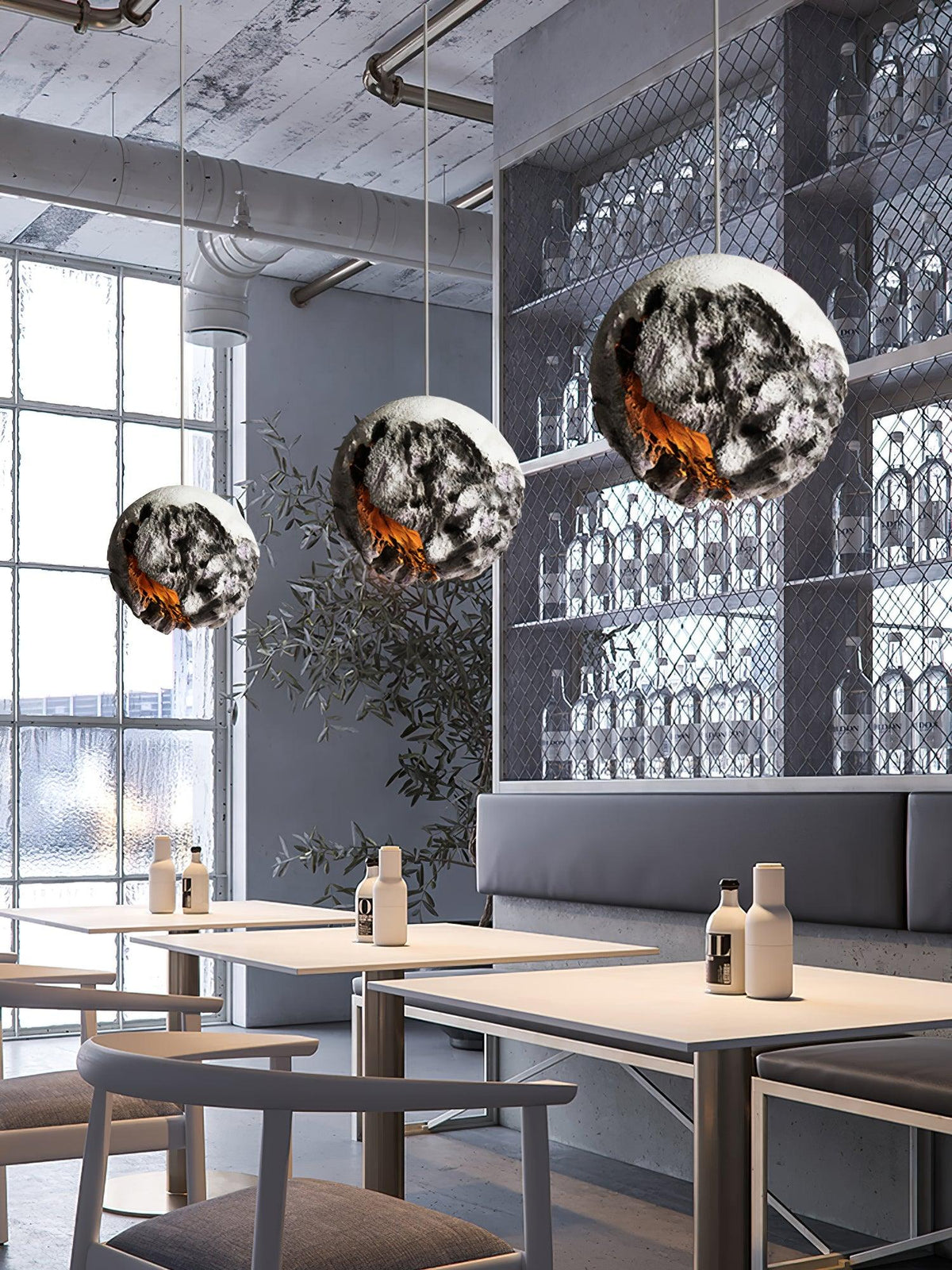 Pendant Ceiling Lamp | Irregular Planet Shape & LED Compatible | 30/40/60 cm