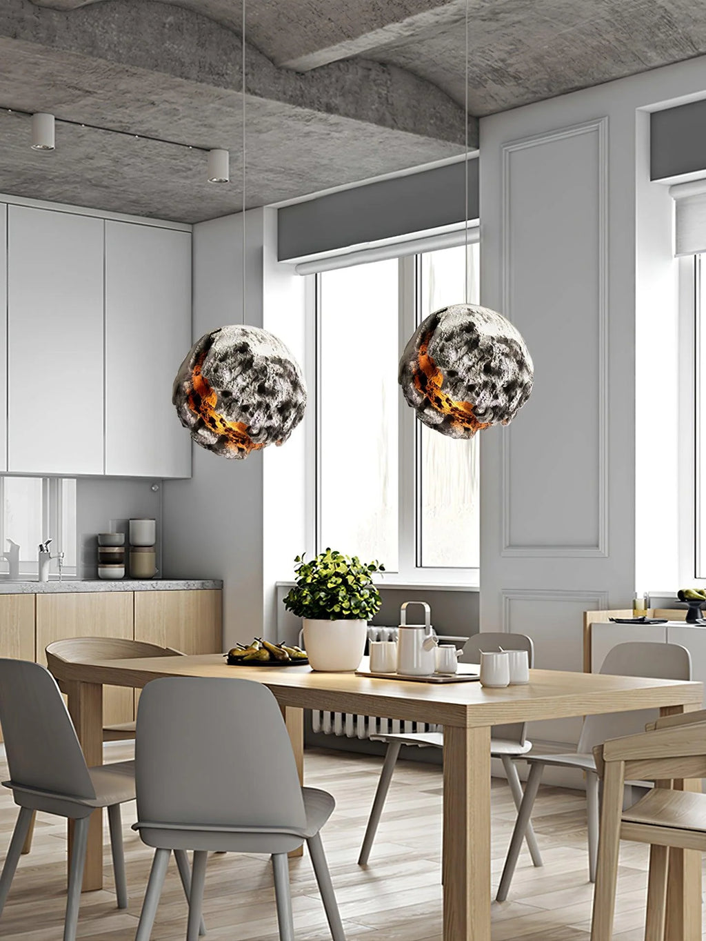 Pendant Ceiling Lamp | Irregular Planet Shape & LED Compatible | 30/40/60 cm