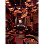 Pendant Chandelier | Wooden Shade & Metal Frame | Integrated LED