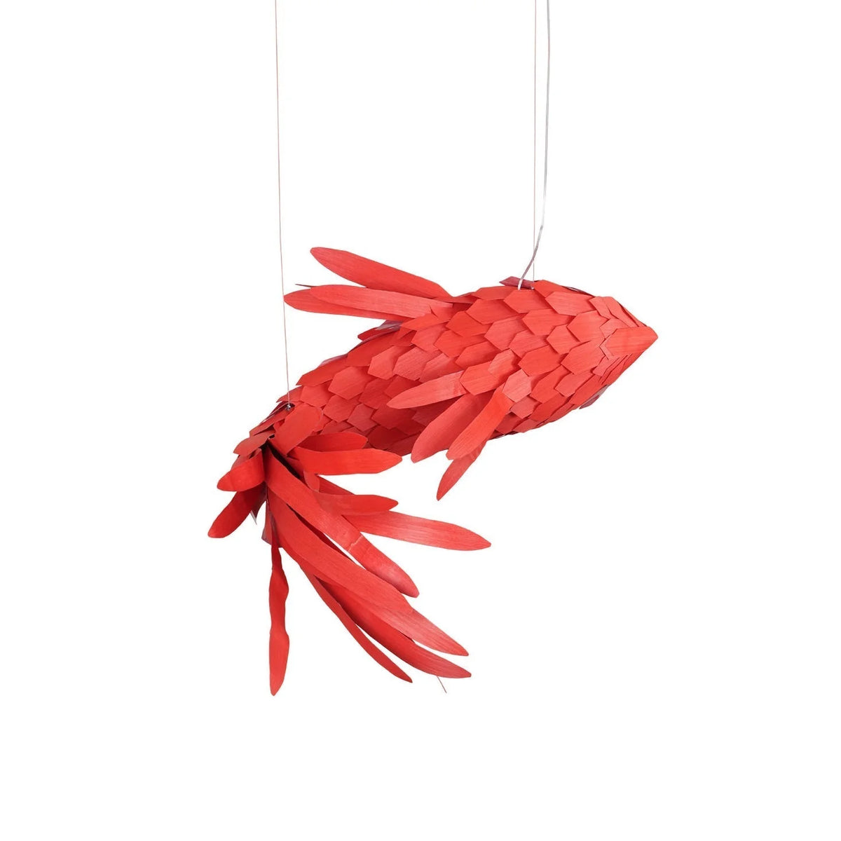 Pendant Chandelier | Wooden Shade & Metal Frame | Integrated LED