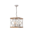 Pendant Lamp | 4-Head Rustic Wood & Metal | 100 cm Chain