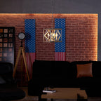 Pendant Lamp | 4-Head Rustic Wood & Metal | 100 cm Chain