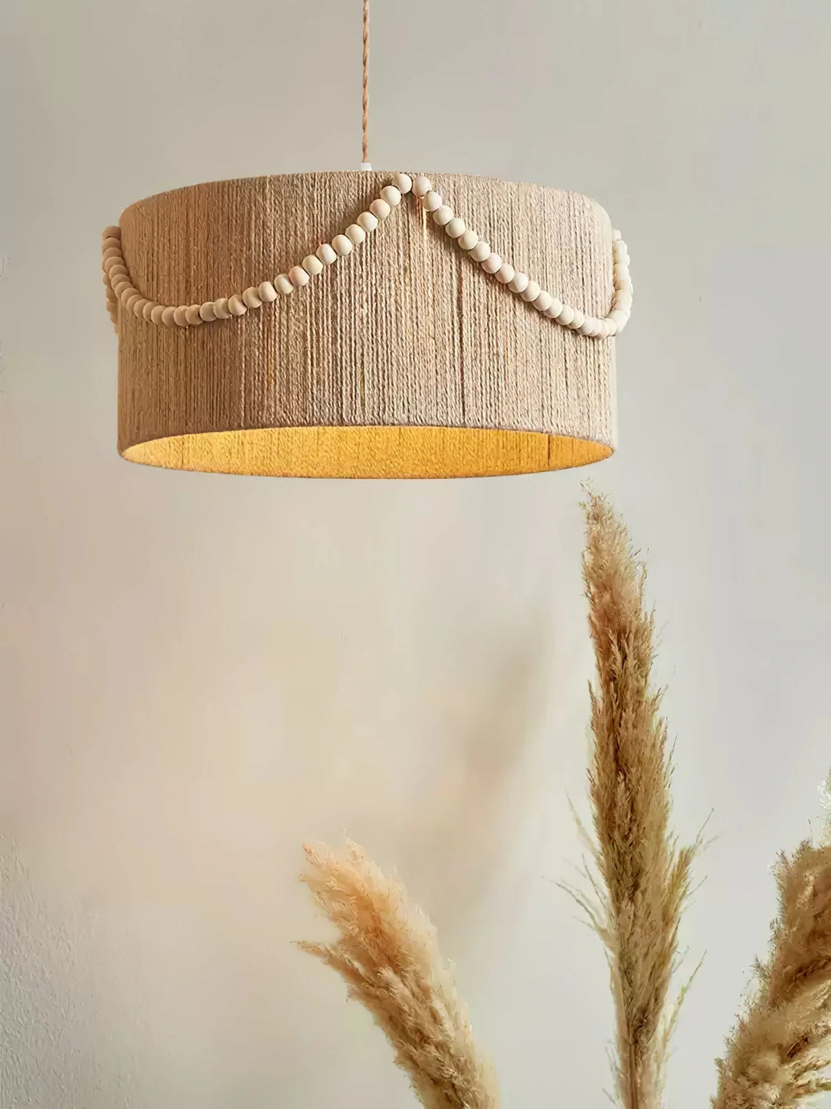Pendant Lamp | Boho Beaded & Natural Jute | Ø40/50/60 cm