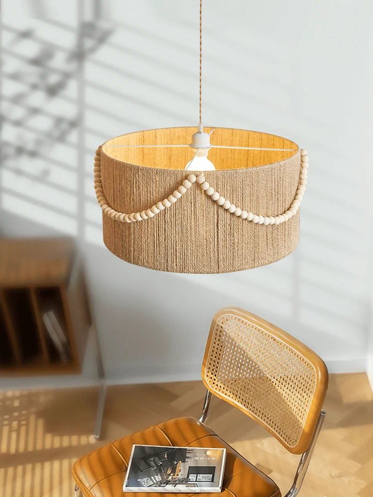 Pendant Lamp | Boho Beaded & Natural Jute | Ø40/50/60 cm