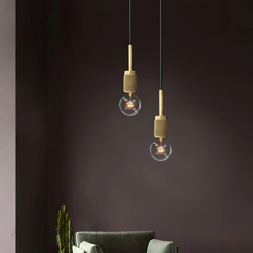 Pendant Lamp | Brass & Glass | Hardwired & Dimmer Compatible