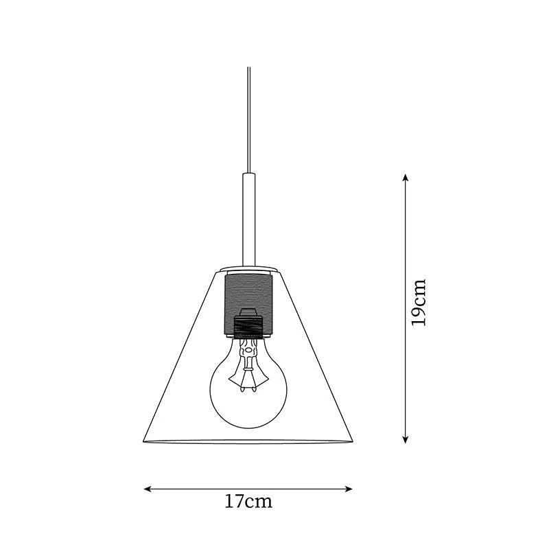 Pendant Lamp | Brass & Glass | Hardwired & Dimmer Compatible