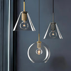 Pendant Lamp | Brass & Glass | Hardwired & Dimmer Compatible