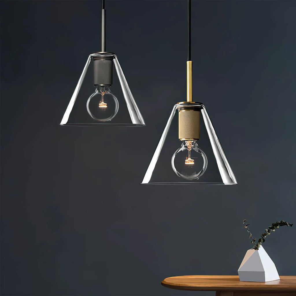 Pendant Lamp | Brass & Glass | Hardwired & Dimmer Compatible